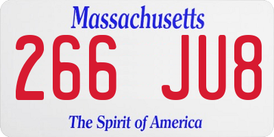 MA license plate 266JU8