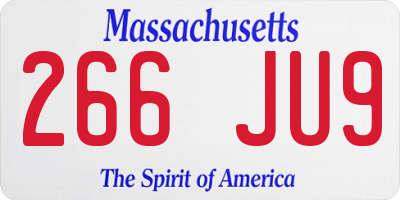 MA license plate 266JU9
