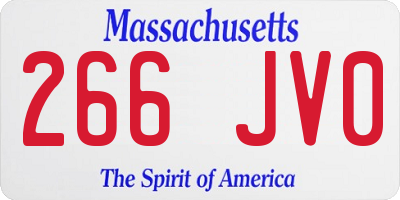 MA license plate 266JV0