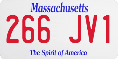 MA license plate 266JV1