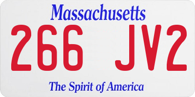 MA license plate 266JV2