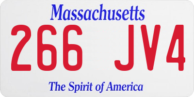 MA license plate 266JV4