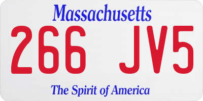 MA license plate 266JV5