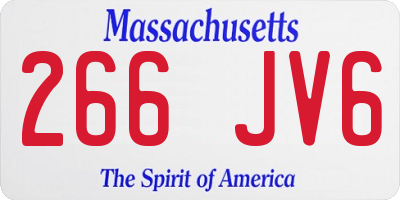 MA license plate 266JV6