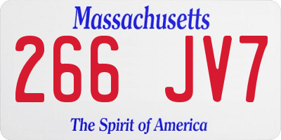 MA license plate 266JV7
