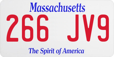 MA license plate 266JV9
