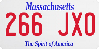 MA license plate 266JX0