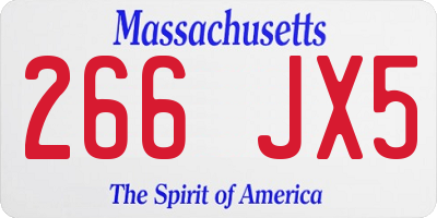 MA license plate 266JX5