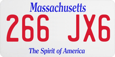 MA license plate 266JX6