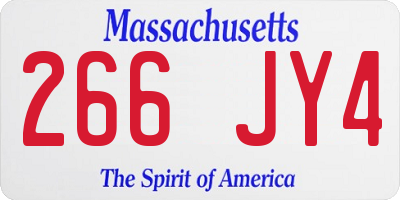 MA license plate 266JY4