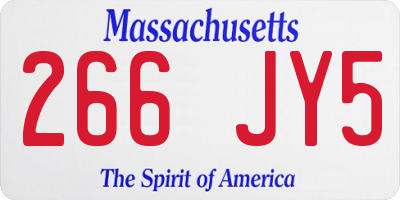 MA license plate 266JY5