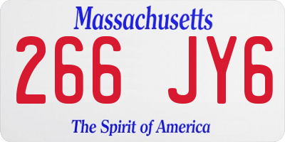 MA license plate 266JY6