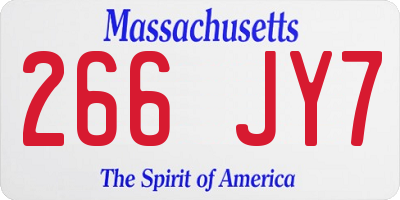 MA license plate 266JY7