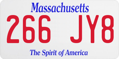 MA license plate 266JY8