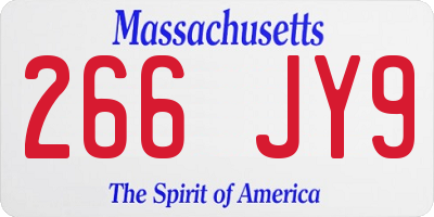 MA license plate 266JY9
