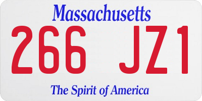MA license plate 266JZ1