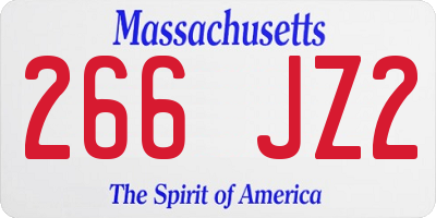 MA license plate 266JZ2
