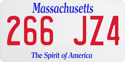 MA license plate 266JZ4