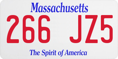 MA license plate 266JZ5