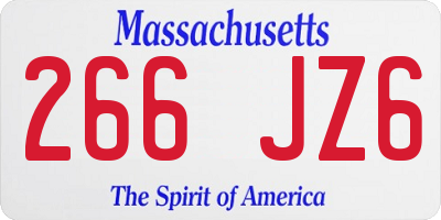 MA license plate 266JZ6