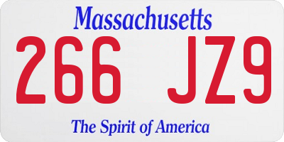 MA license plate 266JZ9