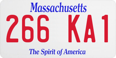 MA license plate 266KA1
