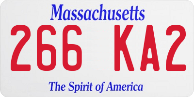 MA license plate 266KA2