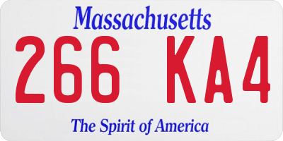 MA license plate 266KA4