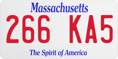 MA license plate 266KA5