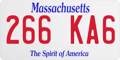 MA license plate 266KA6