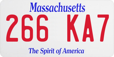 MA license plate 266KA7