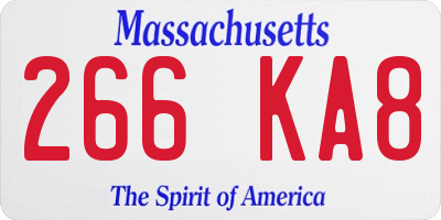 MA license plate 266KA8