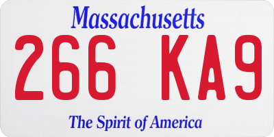 MA license plate 266KA9