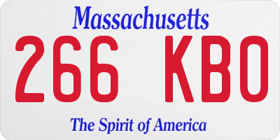 MA license plate 266KB0