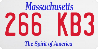 MA license plate 266KB3