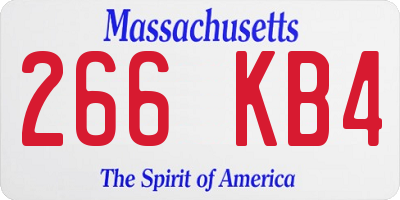 MA license plate 266KB4