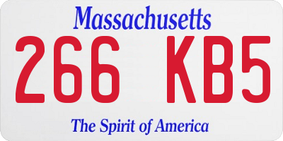 MA license plate 266KB5