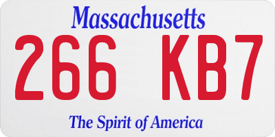 MA license plate 266KB7