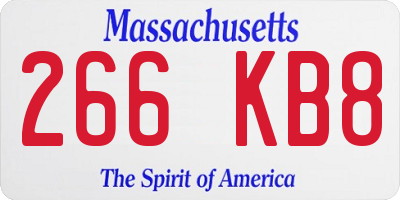 MA license plate 266KB8