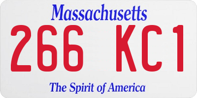 MA license plate 266KC1