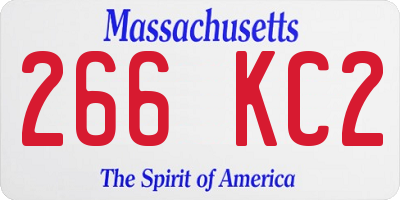 MA license plate 266KC2