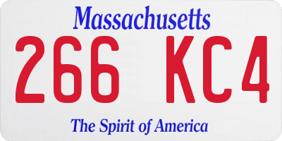 MA license plate 266KC4