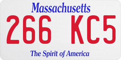 MA license plate 266KC5