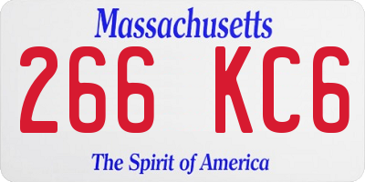 MA license plate 266KC6