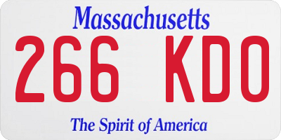 MA license plate 266KD0