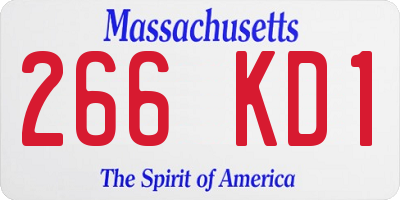 MA license plate 266KD1