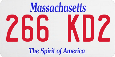 MA license plate 266KD2