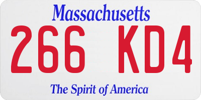 MA license plate 266KD4