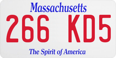 MA license plate 266KD5