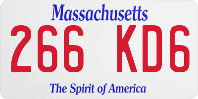 MA license plate 266KD6